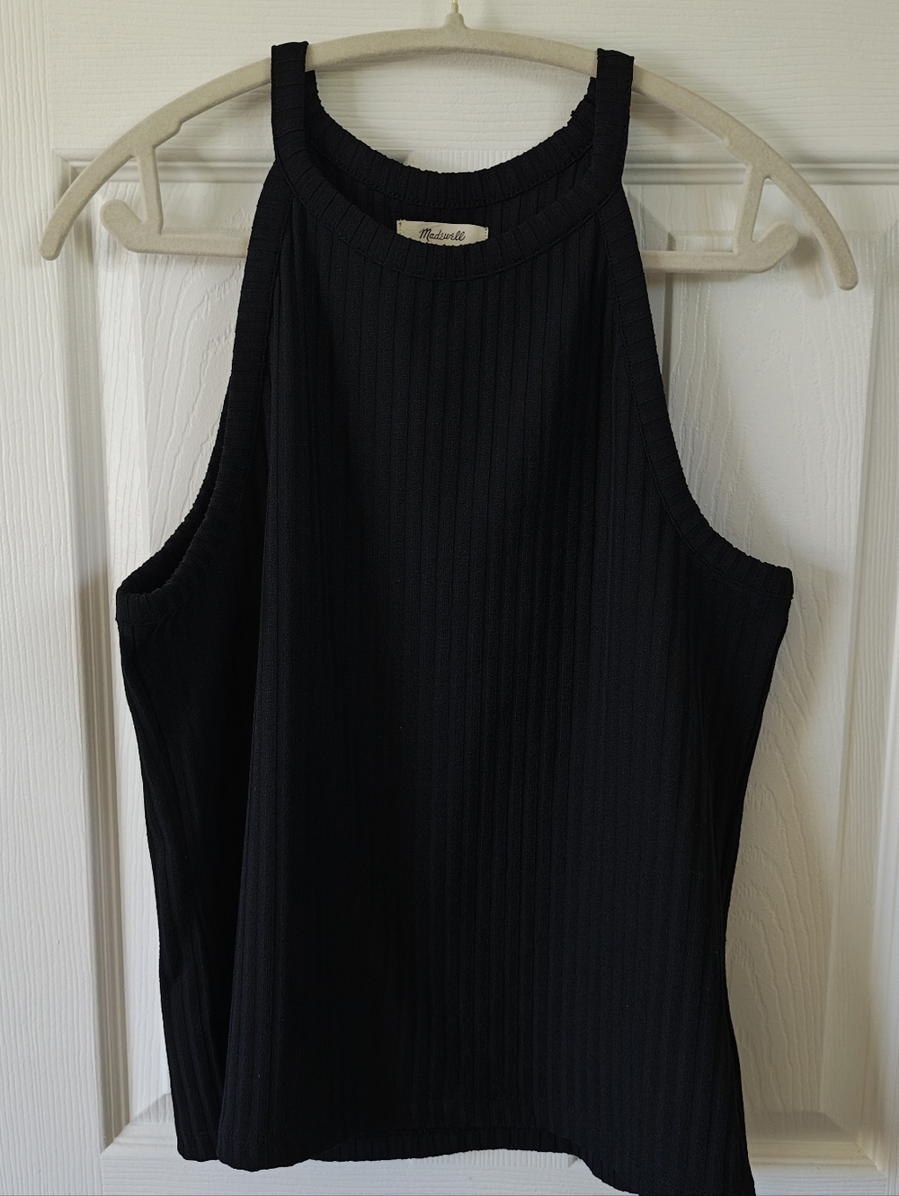 Madewell Black Ribbed Halter Tank
